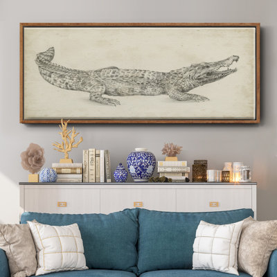 Croquis de crocodile - toile encadrée