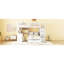 Lit superposé simple au-dessus de simple blanc avec tiroirs de rangement et bureau d'étude - Idéal pour les invités en famille qui dorment sous les tablettes-129982989