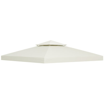 10' x 10' 2 Tier Patio Gazebo Canopy Top Replacement Outdoor Sunshade Tent Cover (TOP ONLY)
