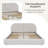 Boucle Upholstered Bed Frame With Tall Curved Headboard And Under-Bed Storage Drawers-608817922-612080620