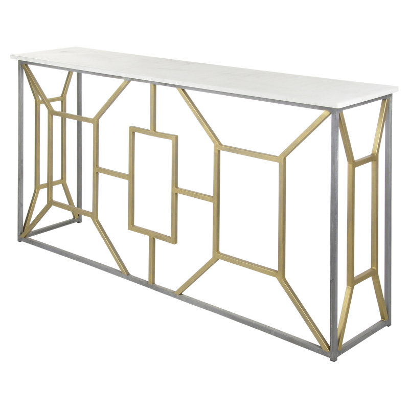 Porto 72" Console Table, Carrera Marble