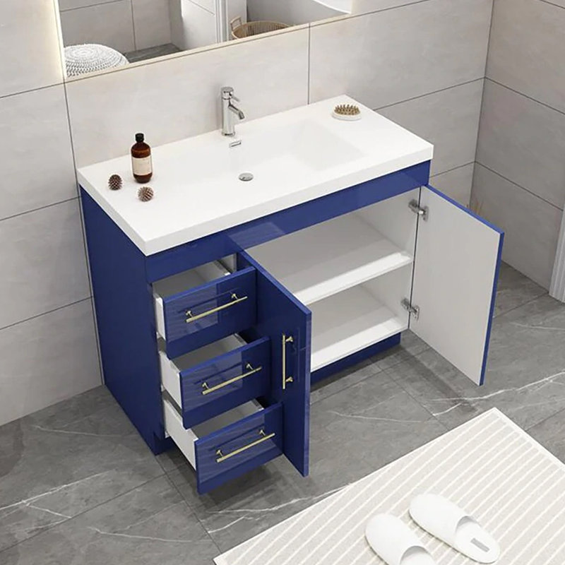 Ensemble de meuble-lavabo simple 42 po, Bleu nuit brillant