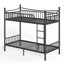 Lits jumeaux XL en métal avec barrière de sécurité incurvée, style industriel moderne, gain de place pour la maison familiale-675793424