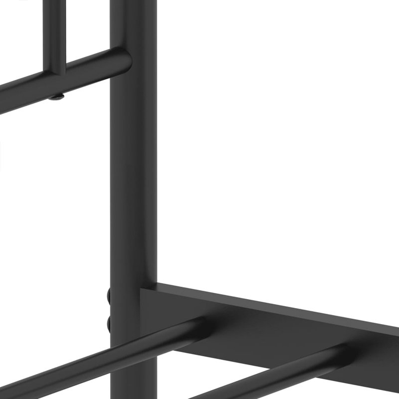 Ibai vidaXL Metal Bed Frame with Headboard, Under Bed Storage, Noise Free, No Mattress, Black, Twin XL
