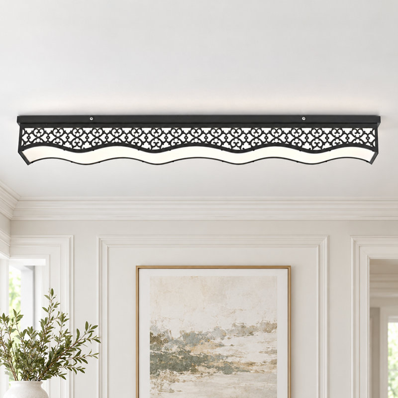 1-Light 45.28" Black LED Dimmable Flush Mount