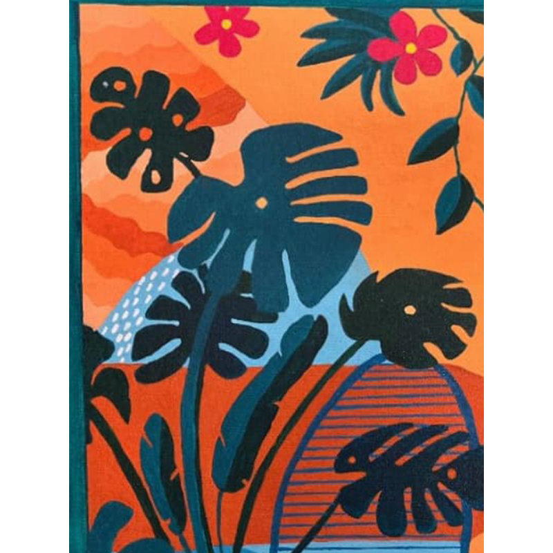 Dame dans un village | Avec cadre | Acrylique sur toile | Par Ruchi Gupta