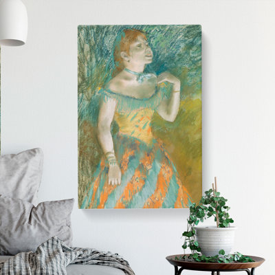 Portrait Of A Ballet Ballerina Dancer by Edgar Degas - Wrapped Canvas