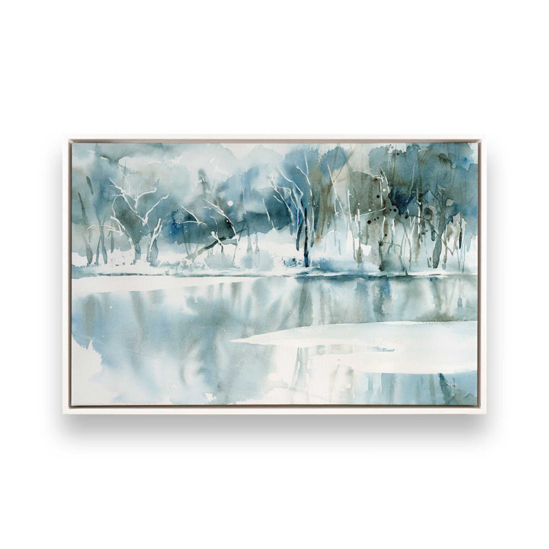 Imprimé sérénité «Frozen Forest», Cadre blanc, H 24,75 po x l 36,75 po x P 1,75 po