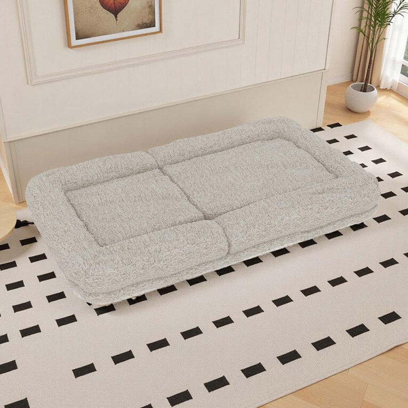 Méridienne pliante avec 5 positions réglables, Peluche beige