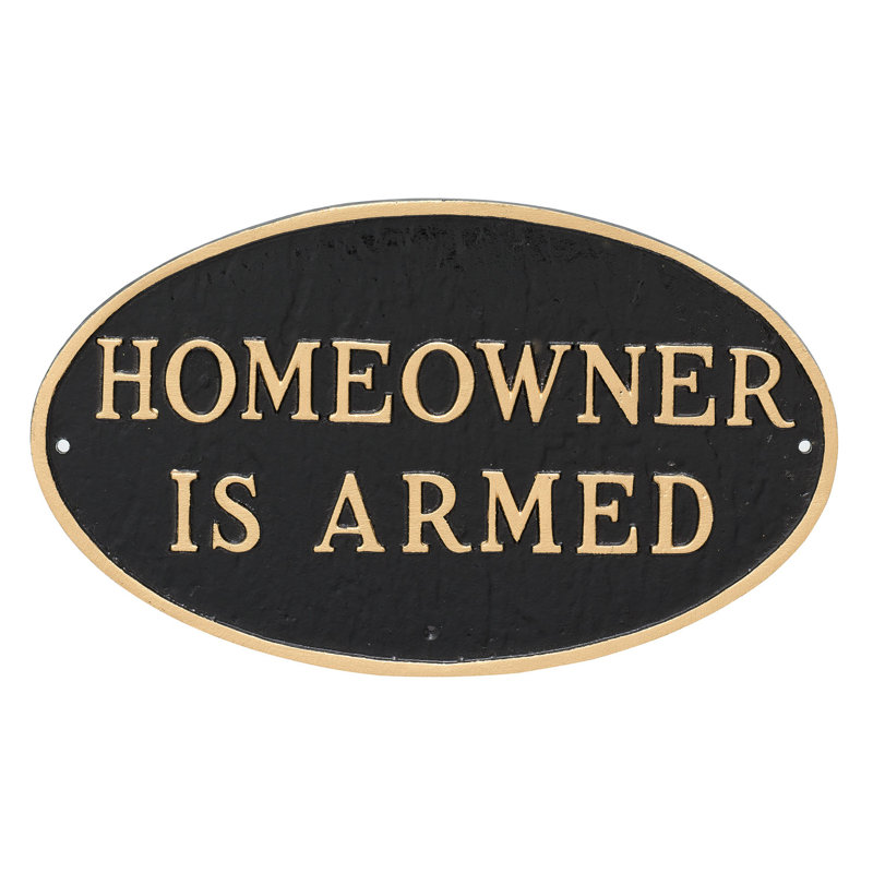 Plaque de jardin armée de la maison de Noël, Noir / or, H 6 po x l 10 po x P 0,25 po