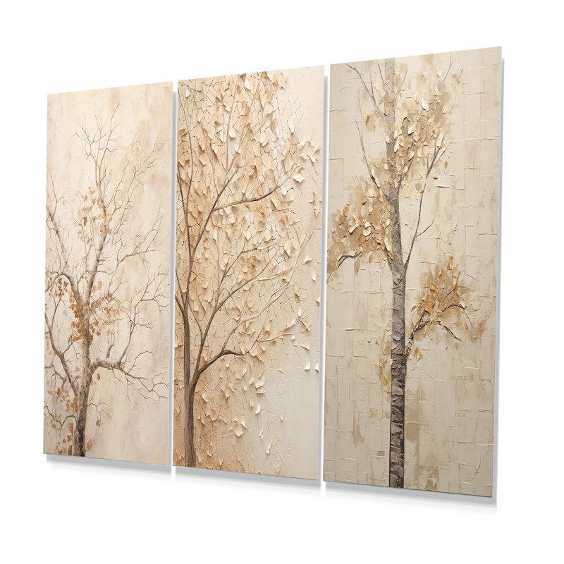 Minimalisme, arbre d'érable beige solitude, H 28 po x l 36 po