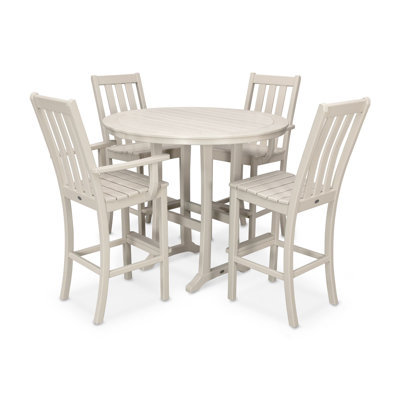POLYWOOD Vineyard 5-Piece Nautical Trestle Bar Set