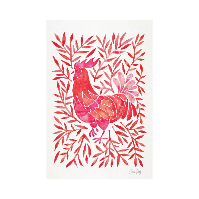 " Rooster " by Cat Coquillette, No Matte, 40" H x 26" W x 1.5" D, Wrapped Canvas