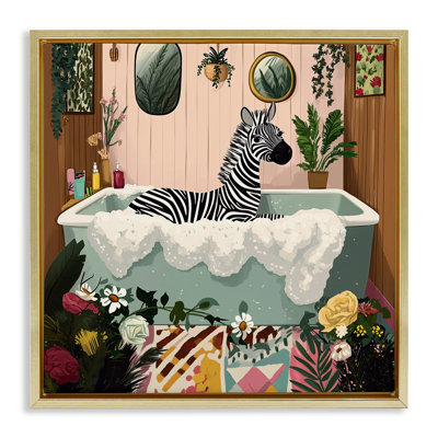 «Clean Bubble Bath», art mural encadré sur toile flottante, par Annabelle Hall