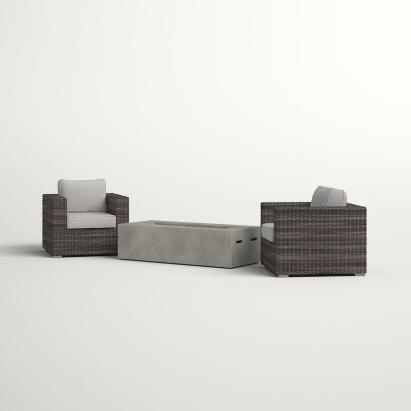 Meltham Wicker Fully Assembled 2 - Person Seating Group with Cushions