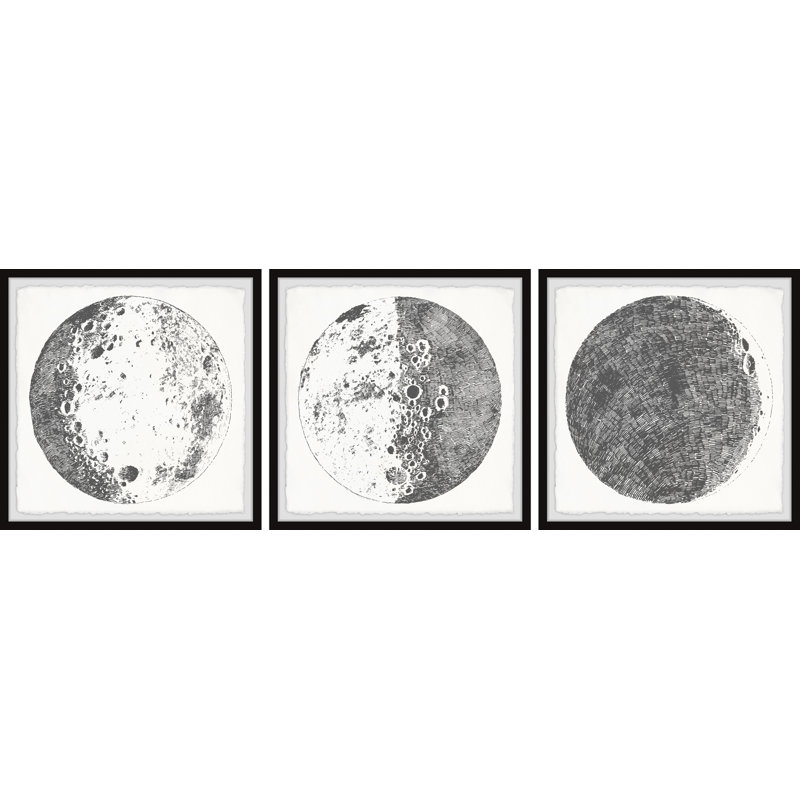 Callaway Magnificent Moon 3 Piece Single Picture Frame Wall Art, 30 cm H x 90 cm W