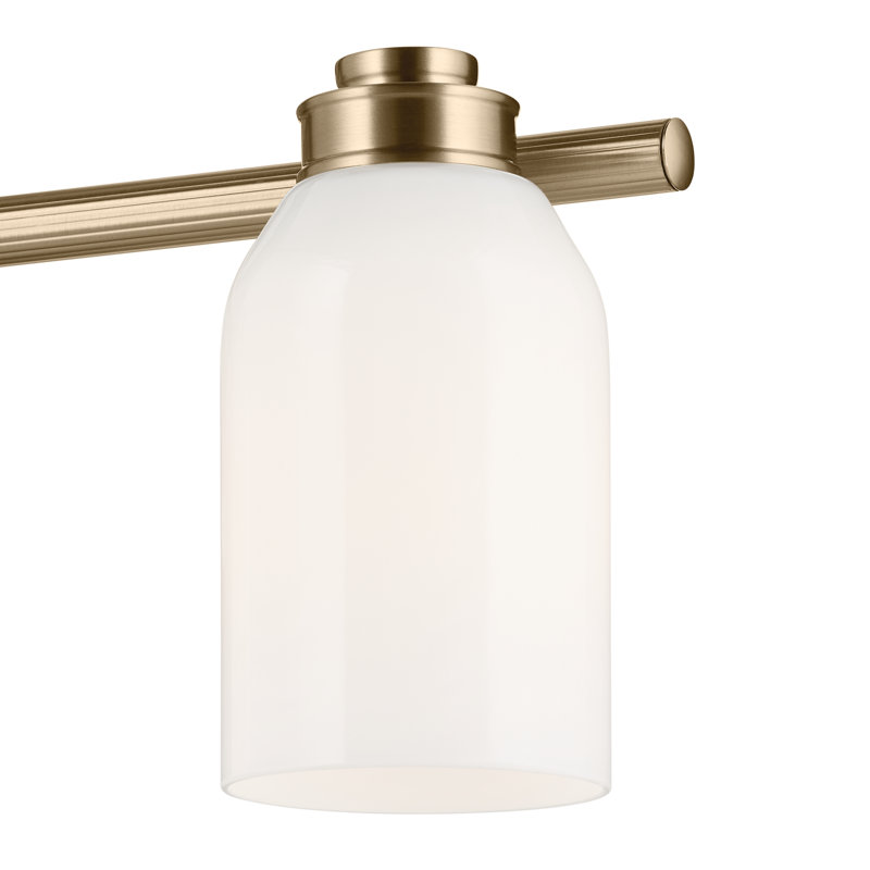 24.25" 3-Light Vanity Light with White Opal Glass, Bronze