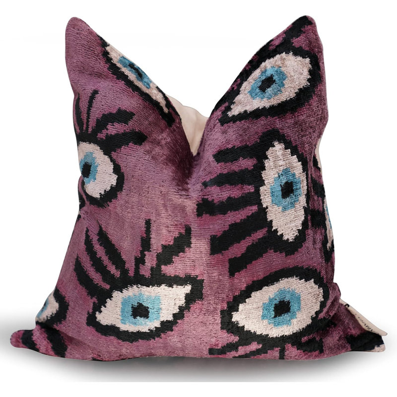 Velvet Square Pillow Cover & Insert, Purple/Pink