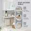 Armoire à double porte avec tablette ouverte et porte-serviettes-28713122