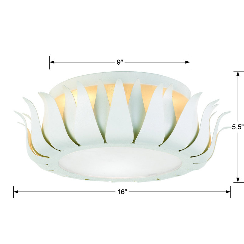 Monterey 3-Light 16" Flush Mount, White