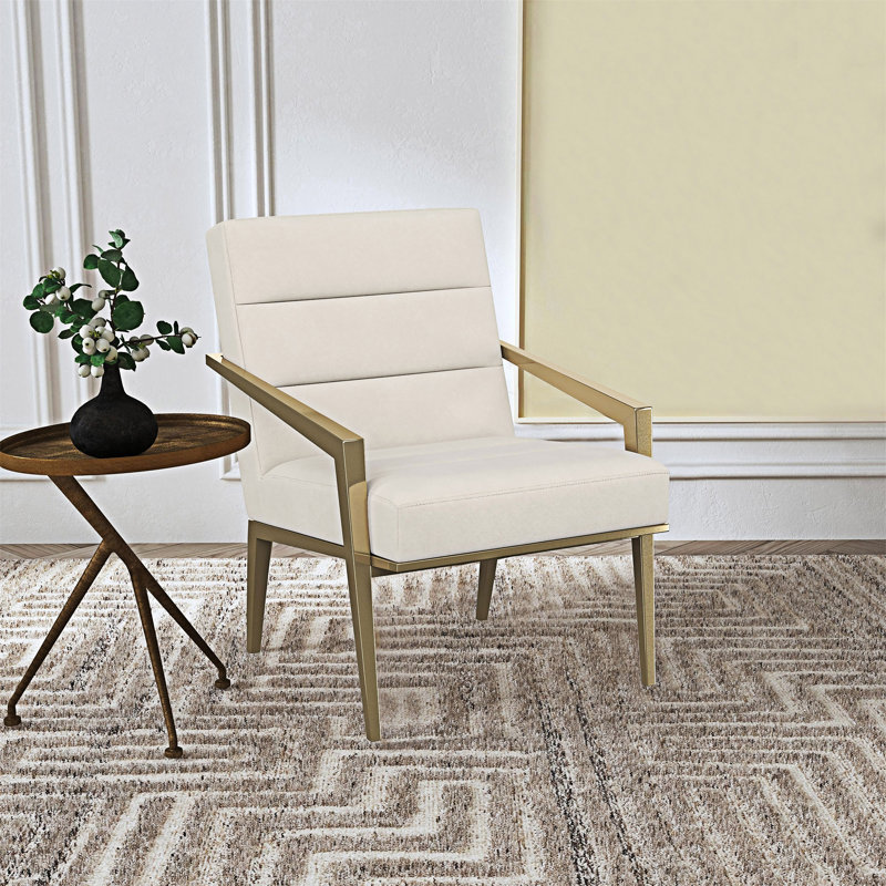 Chaise d'appoint rembourrée, Crème, crème