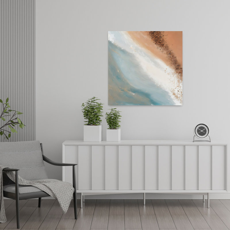 Art contemporain, art contemporain de plage abstrait, H 24 po x l 24 po