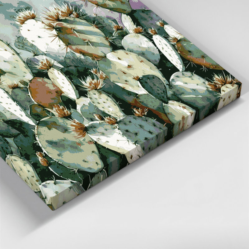 «Southwestern Plants Cholla Cactus 155», art mural sur toile brune, H 12 po x l 18 po