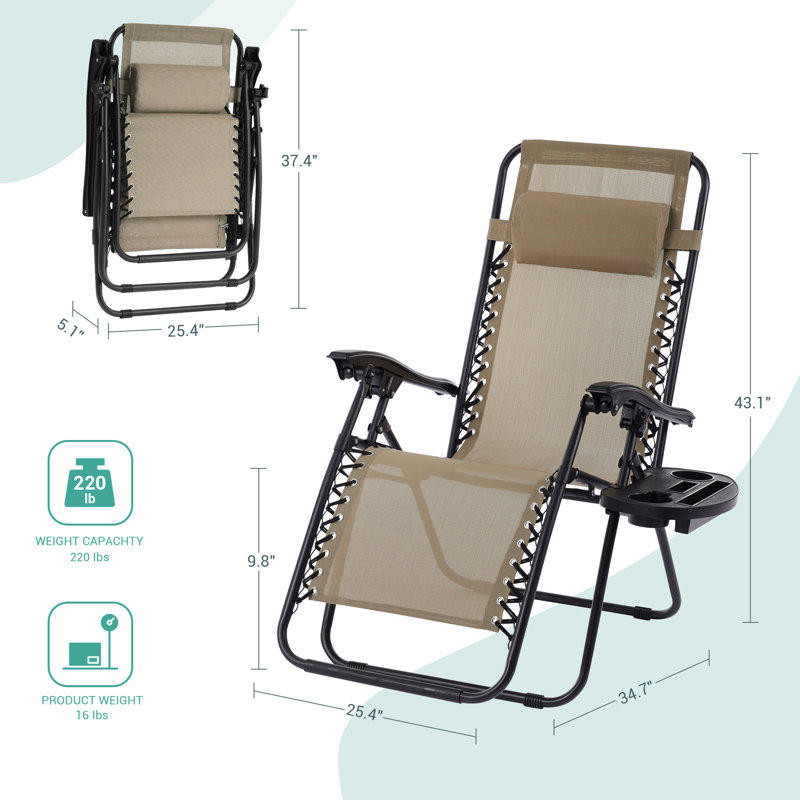 Daileen Folding Recliner Chair, Beige