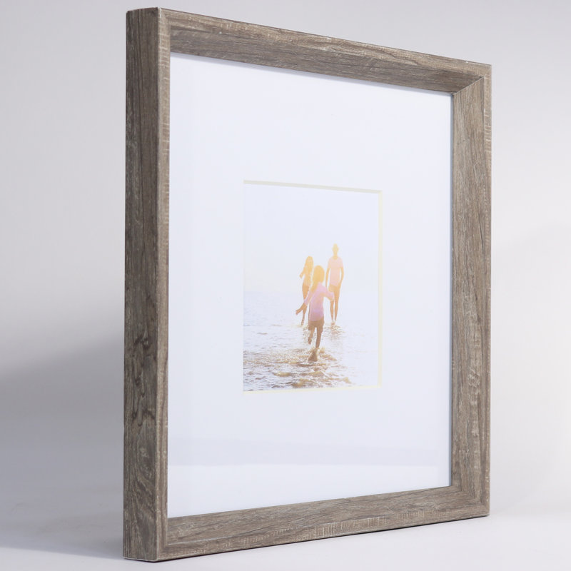 Arsav Picture Frame with Mat, 5" x 5", Gallery Grey