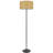 100 Watt Bournazel Black Metal Pole Lamp With Kraft Shade-564224799