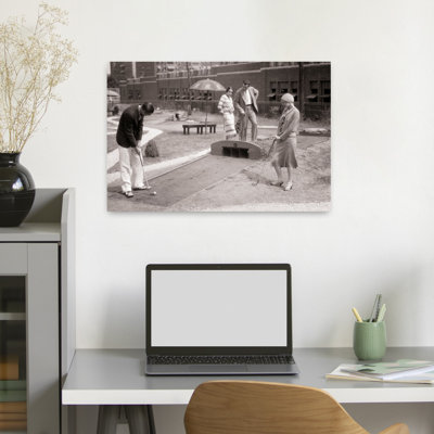 1920S 1930S Group Two Couples Playing Miniature Golf Philadelphia Pa Usa Contemporary Urban Wall Art