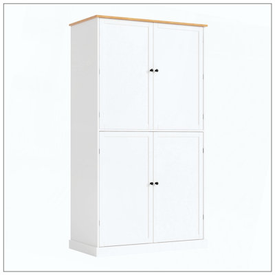 Farmhouse Kitchen Pantry, Freestanding Tall Cupboard Storage Cabinet With 2 Drawers, 2 Adjustable Shelves, 8 Door Shelves For Kitchen, Dining Room by One Allium Way