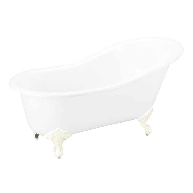 Callaway 61" Clawfoot Soaking Cast Iron Bathtub, Chrome