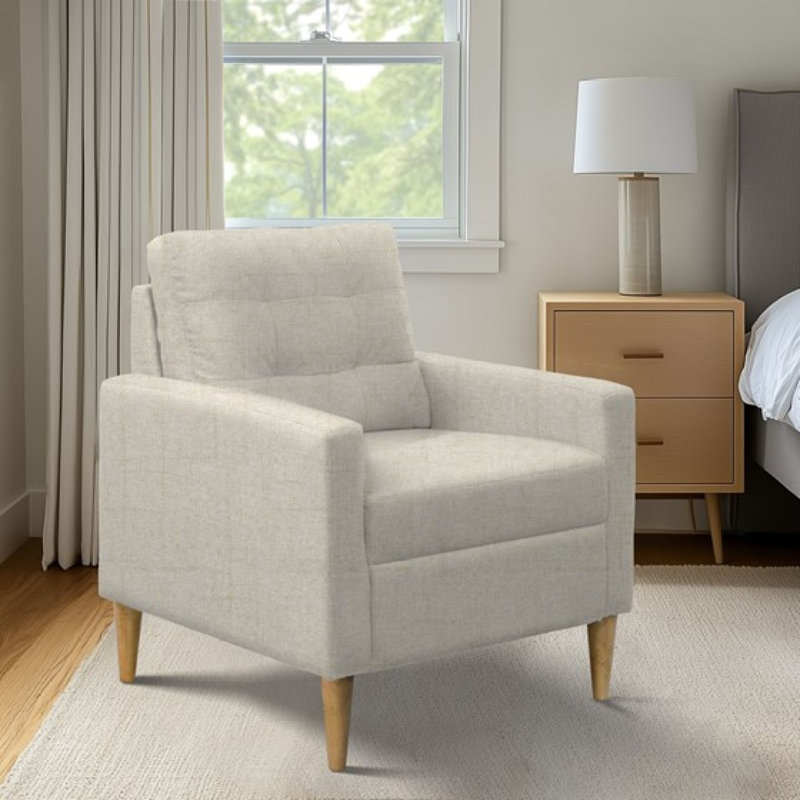 Chaise d'appoint à dossier capitonné Chaise capitonnée Chaise avec accoudoirs Chaise en bois Chaise naturelle