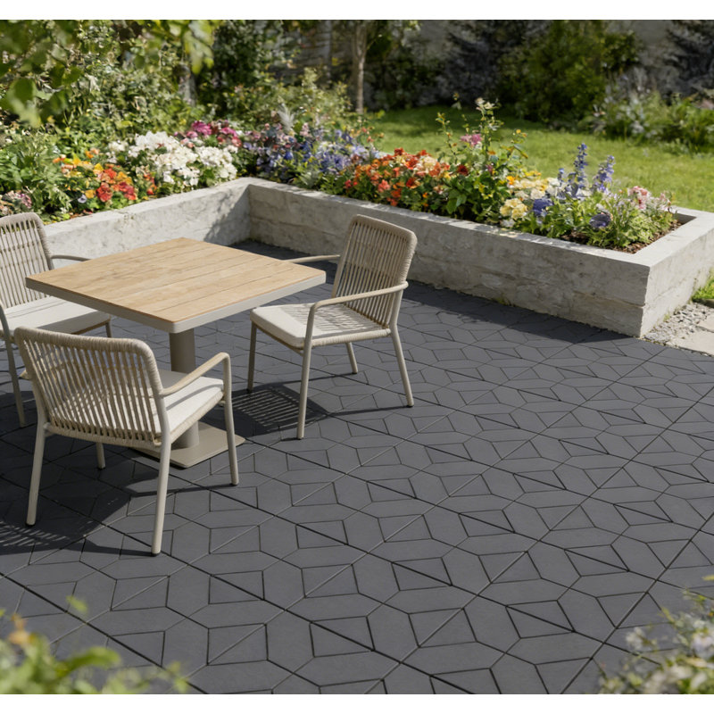 30.5cm L x 30.5cm W Plastic Interlocking Deck, Grey