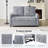 53.9" Modern Loveseat Pull-out Sofa Bed with Adjustable Backrest, Two Cup Holders , a Phone Holder, Three Charging Ports and Side Storage Pockets for Living Room, Grey-1692275841