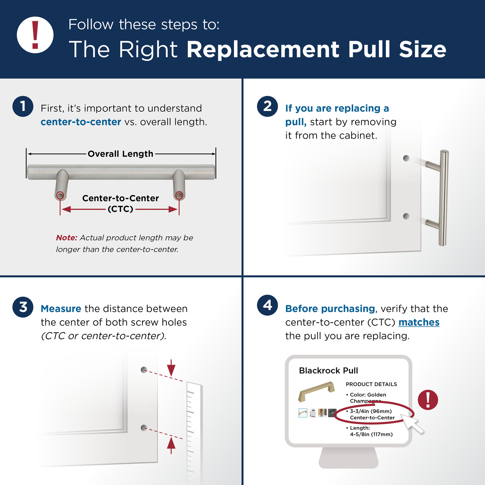 Blackrock Bar Pull, Polished Chrome, 3 3/4"