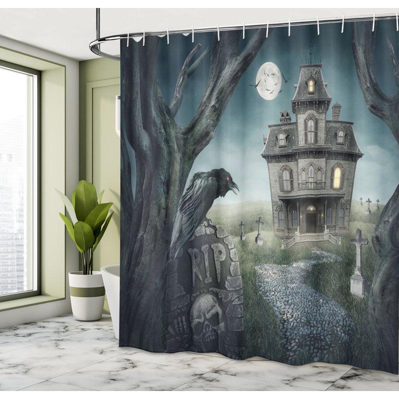 Ensemble de rideau de douche + crochets, H 75 po x l 69 po