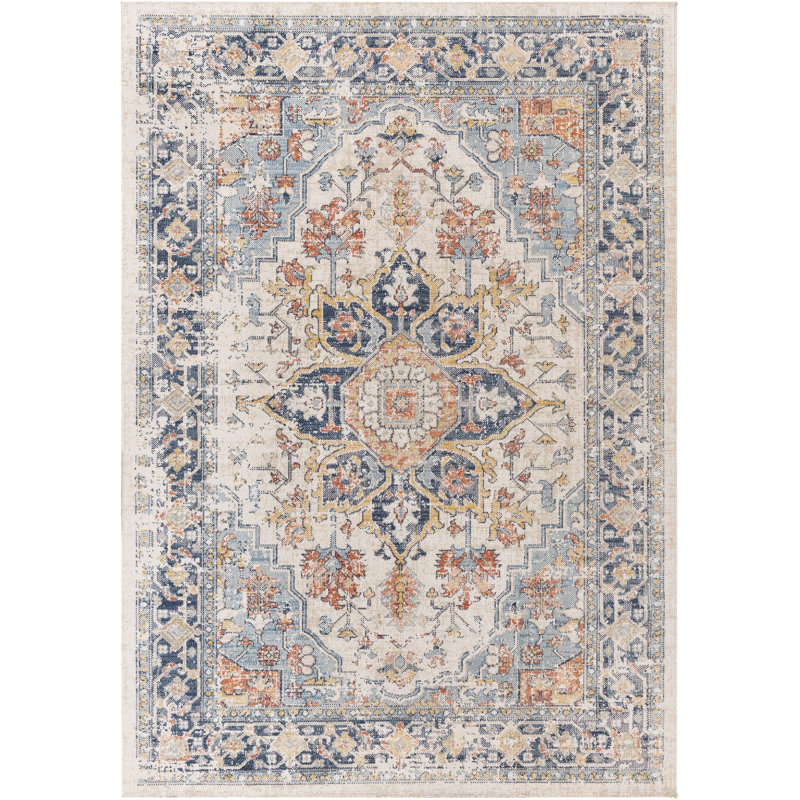 Diogo Machine Woven Polyester Indoor / Outdoor Rug, Rectangle 3'11" x 5'7"