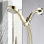 Douche à main avec 5 réglages réglables - haute, bonne résistance à la chaleur, ronde, eau et force de jet, avec support pivotant en cuivre fin pour tuyau, motif