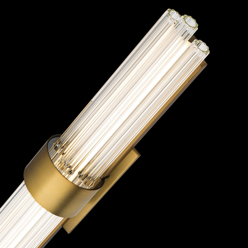 Luzerne 2 - Light Dimmable LED Aged Brass Vanity Light, 28" Height, Aged Brass