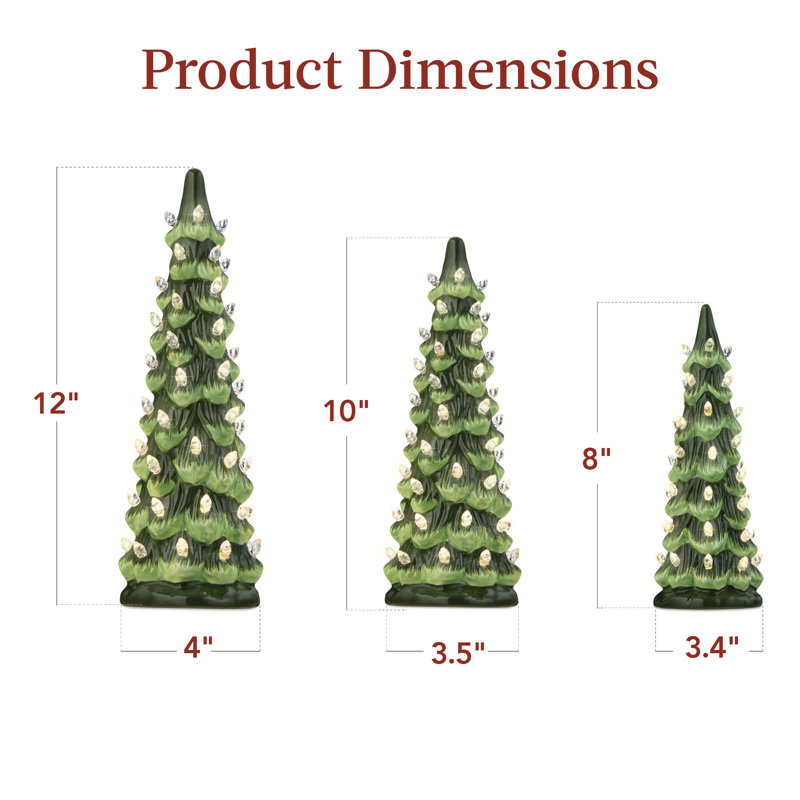 1' Lighted Artificial Christmas Tree, Multicolored