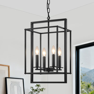 Luminaire suspendu campagnard industriel à 4 lumières Turusan