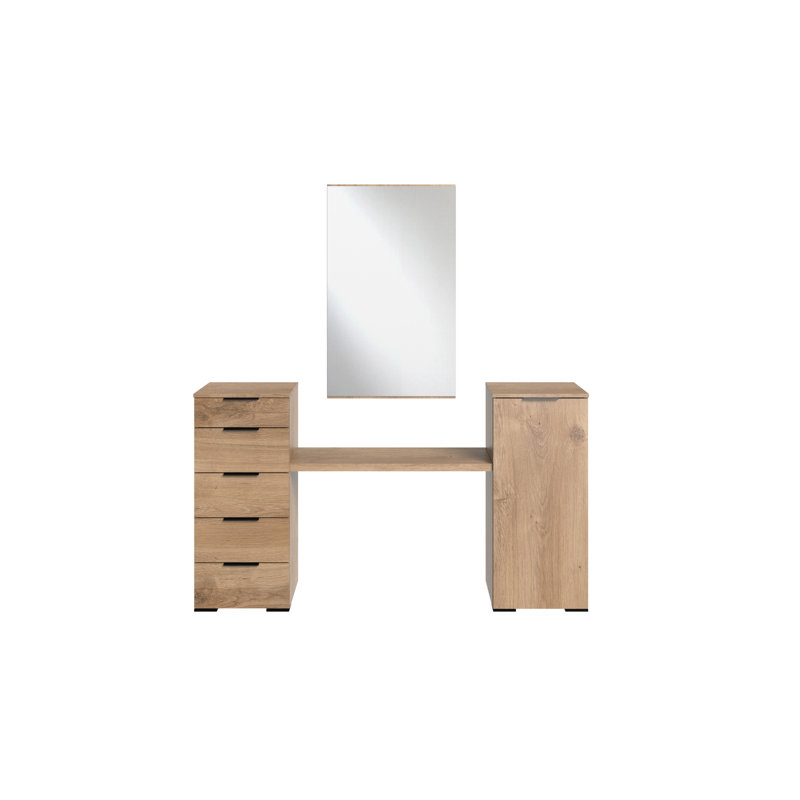 Gaster Flat Wall Mirror, Brown