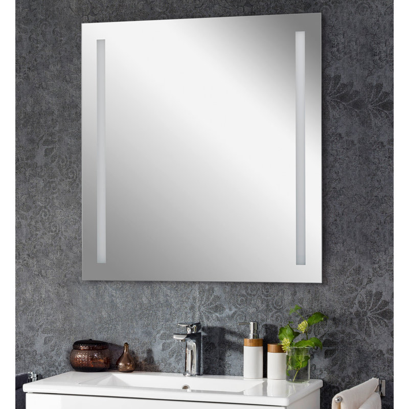 Lighted Wall Mounted Bathroom Mirror, 75cm x 80cm