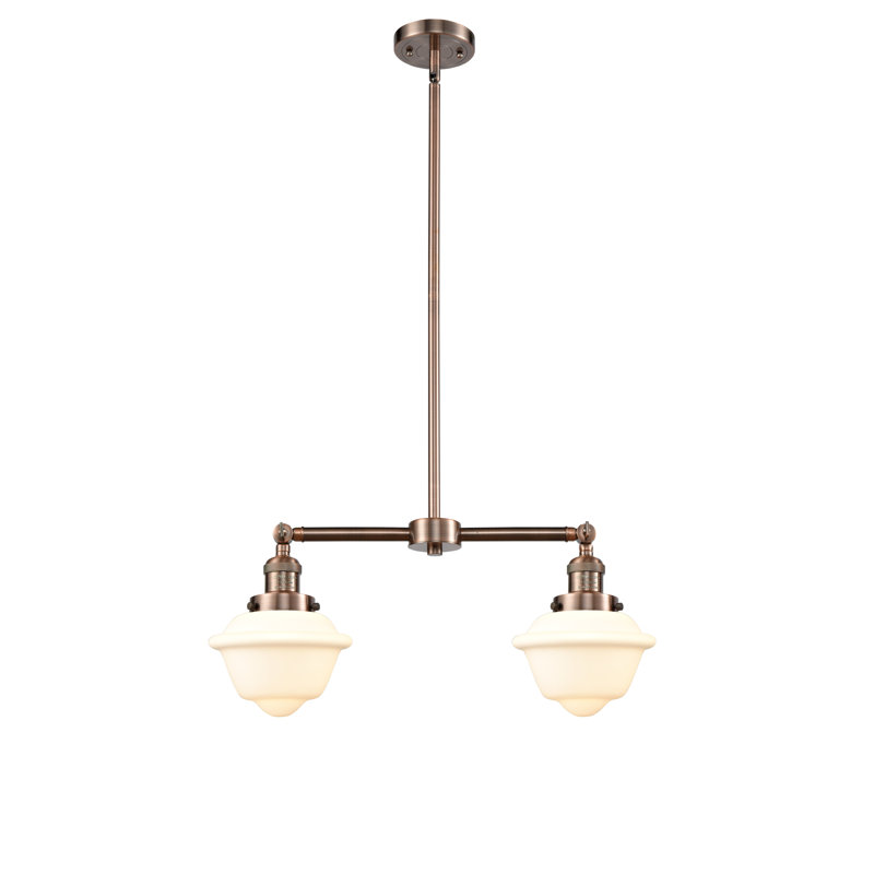 Calliope 2 - Light Kitchen Island Pendant, Matte White Cased, No Bulb Included, Antique Copper