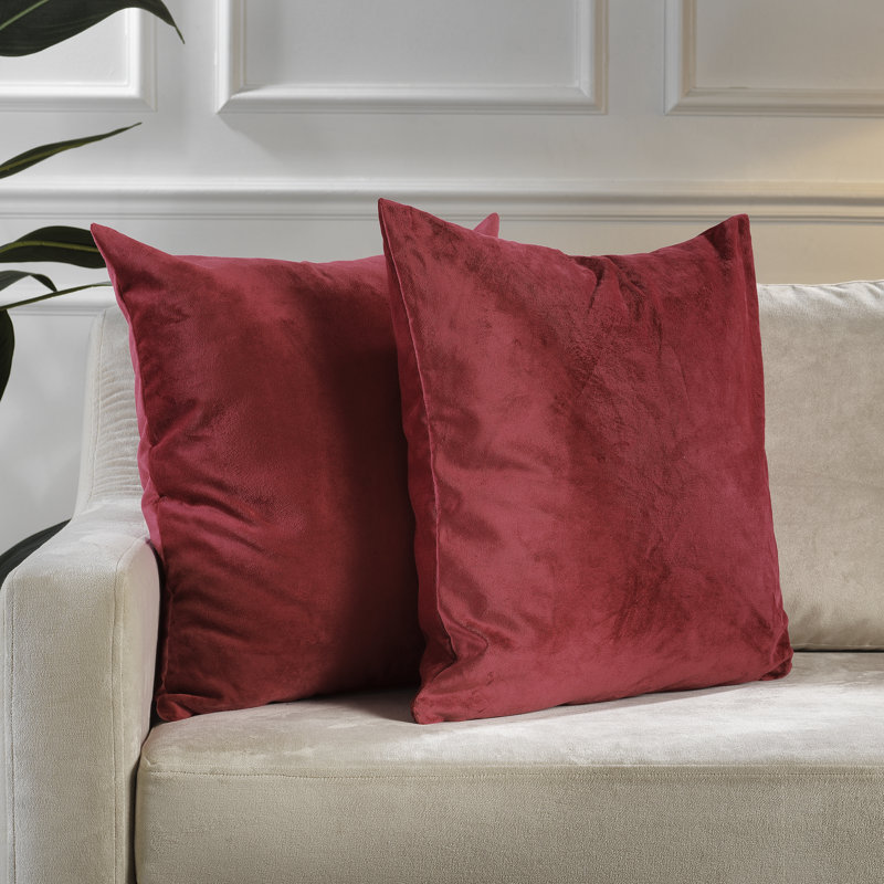 Matte Velvet Pillow Cover, 18" x 18", 54 Barn Red