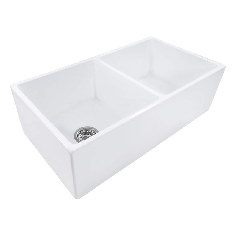 Fiamma 33" L x 18" W Double Basin Farmhouse Kitchen Sink
