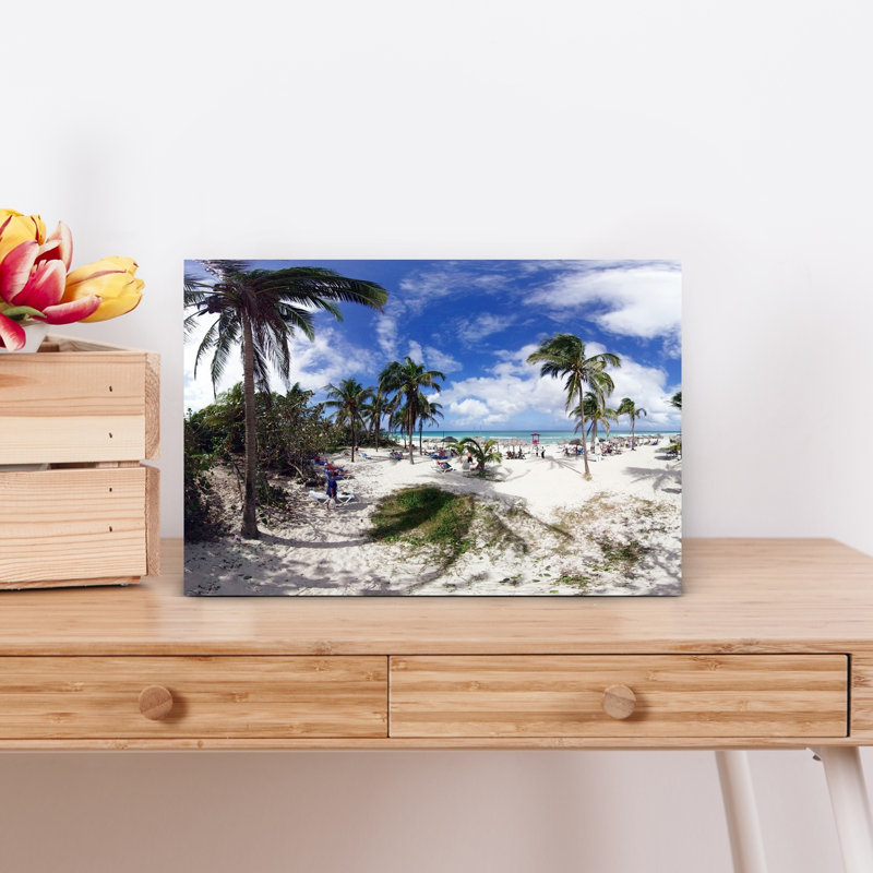 Palmiers, Varadero, Cuba, paysage abstrait, art mural, H 12 po x l 18 po