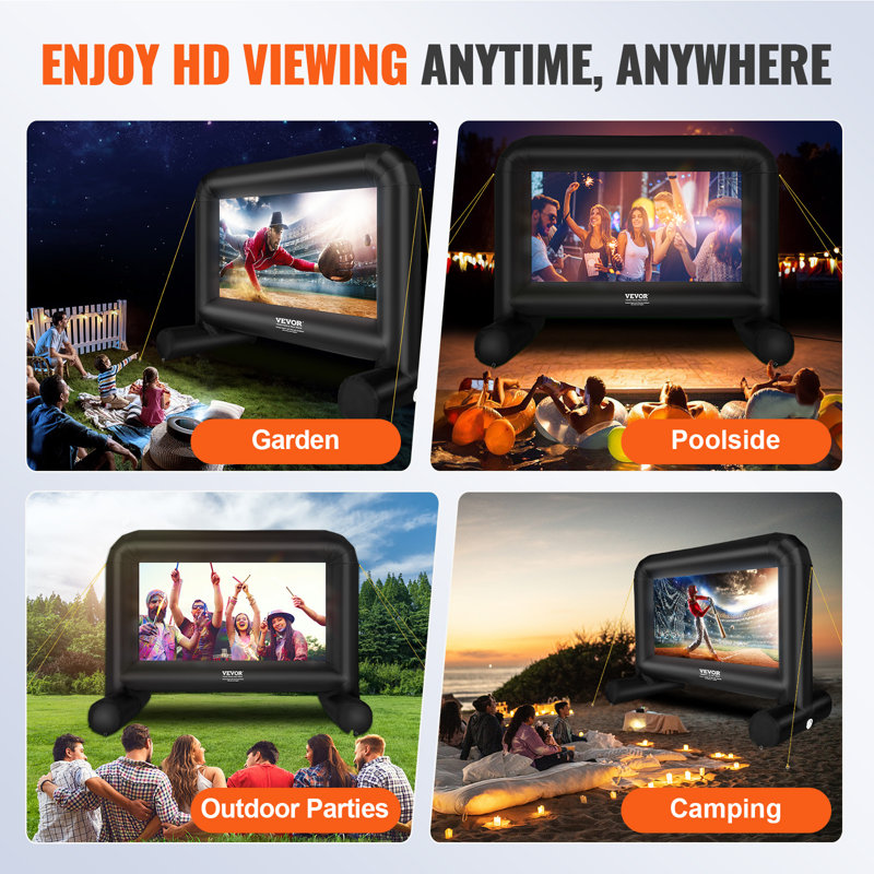 VEVOR 14 FT Black Inflatable Outdoor Movie Screen